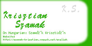 krisztian szamak business card